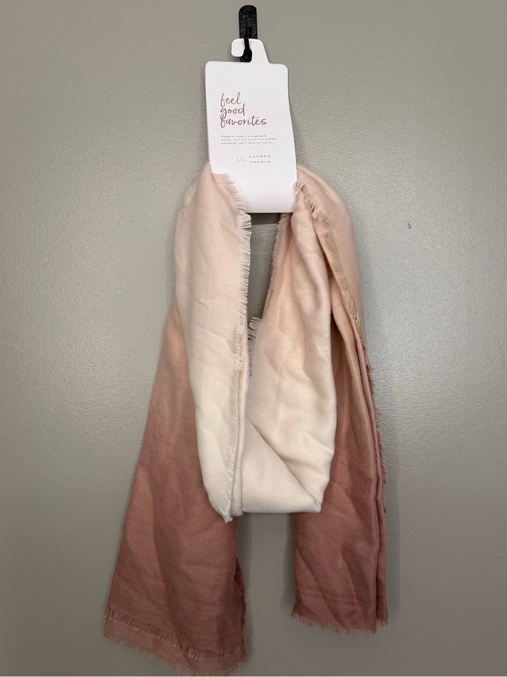 Lauren Conrad Ombré Scarf in Blush and Cream